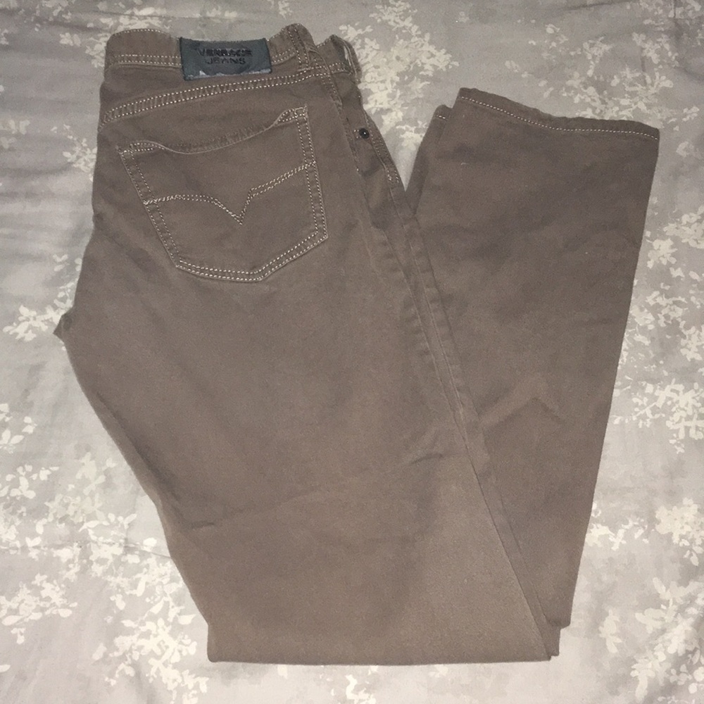 Versace jeans khaki slim skinny jeans size 32
